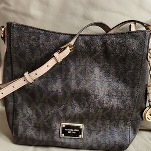 Michael Kors Dark Brown Monogram Shoulder Bag Preowned